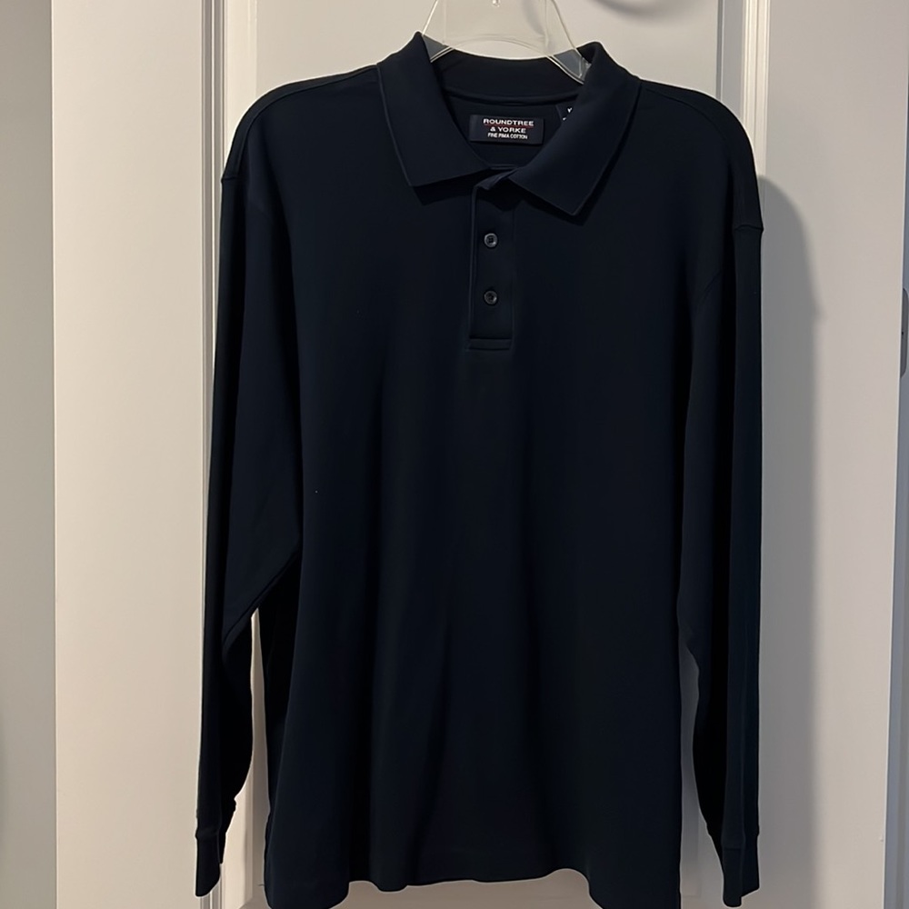 Men’s Roundtree &Yorke navy long sleeve polo